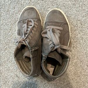 Gray High-Top Sneakers with Zipper